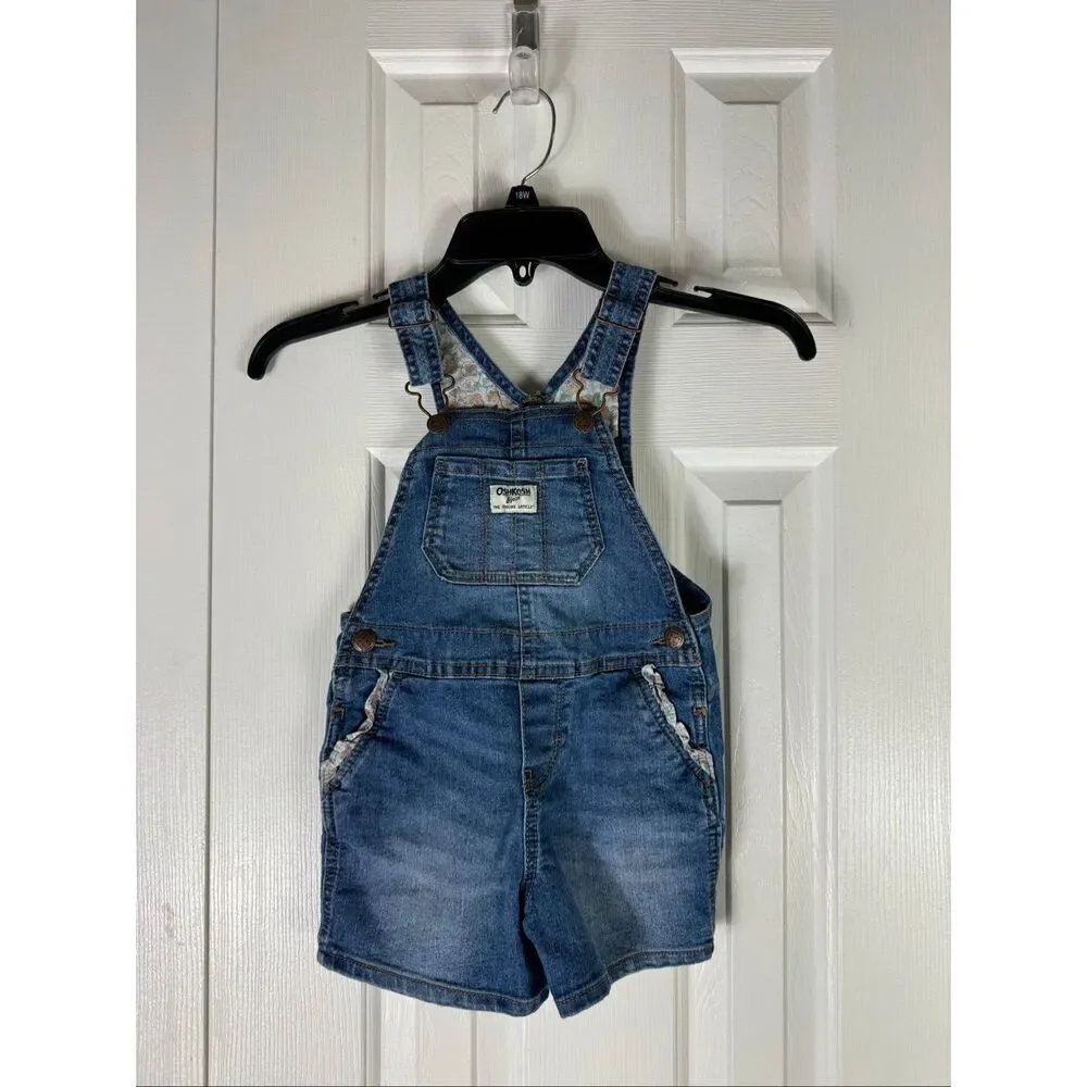 Oshkosh Girls Denim Shortalls Size 4t